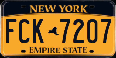 NY license plate FCK7207