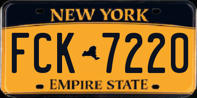 NY license plate FCK7220