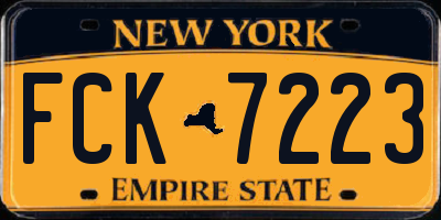 NY license plate FCK7223