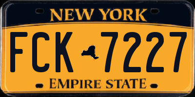 NY license plate FCK7227