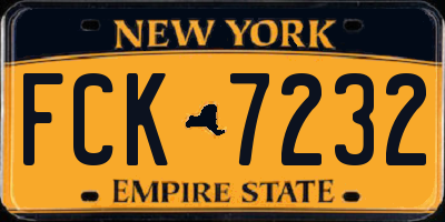 NY license plate FCK7232