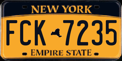 NY license plate FCK7235
