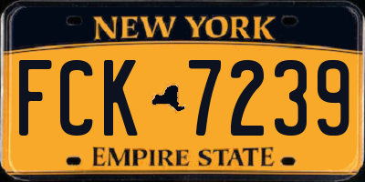 NY license plate FCK7239