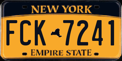 NY license plate FCK7241
