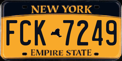 NY license plate FCK7249