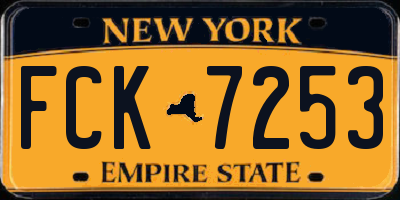 NY license plate FCK7253