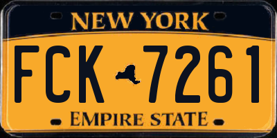 NY license plate FCK7261