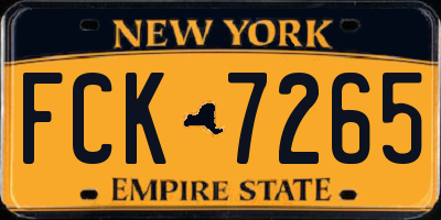 NY license plate FCK7265