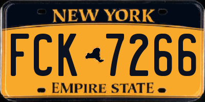 NY license plate FCK7266