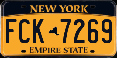 NY license plate FCK7269
