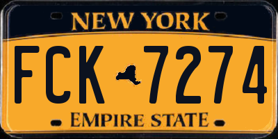 NY license plate FCK7274