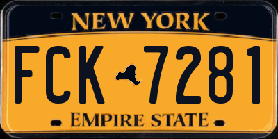 NY license plate FCK7281