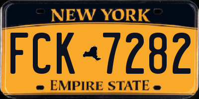 NY license plate FCK7282
