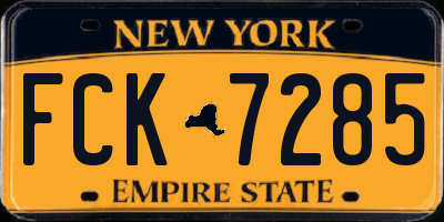 NY license plate FCK7285