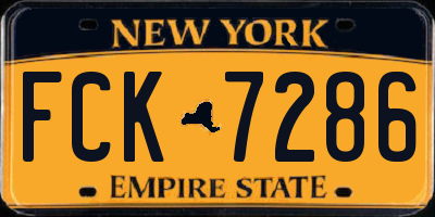 NY license plate FCK7286