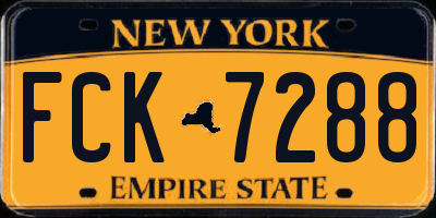 NY license plate FCK7288