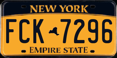 NY license plate FCK7296