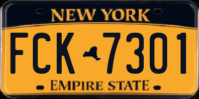 NY license plate FCK7301