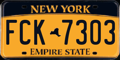NY license plate FCK7303