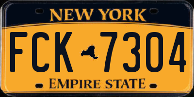 NY license plate FCK7304