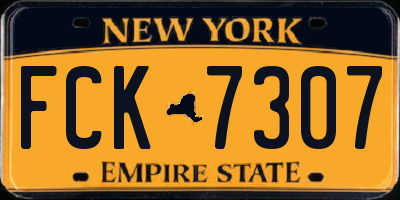 NY license plate FCK7307