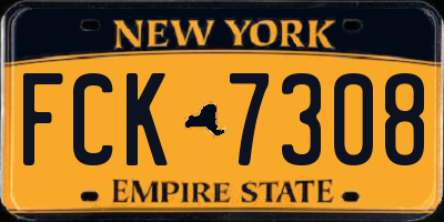NY license plate FCK7308