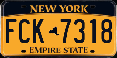 NY license plate FCK7318