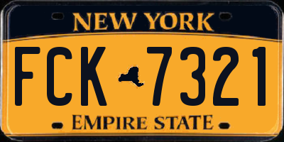 NY license plate FCK7321