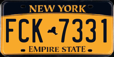 NY license plate FCK7331