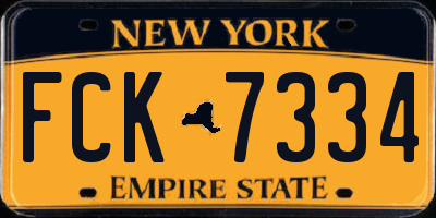 NY license plate FCK7334