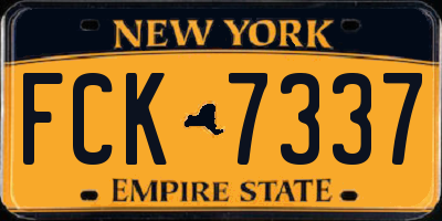 NY license plate FCK7337
