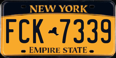 NY license plate FCK7339