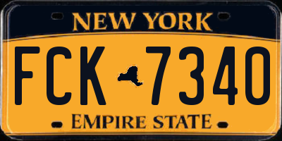 NY license plate FCK7340