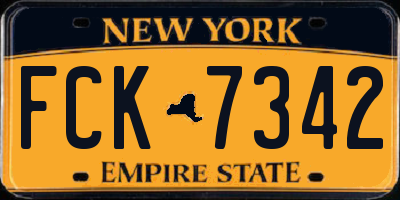 NY license plate FCK7342