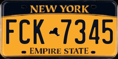 NY license plate FCK7345
