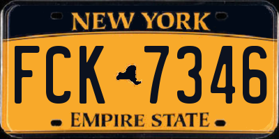 NY license plate FCK7346