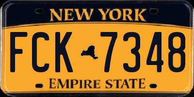 NY license plate FCK7348