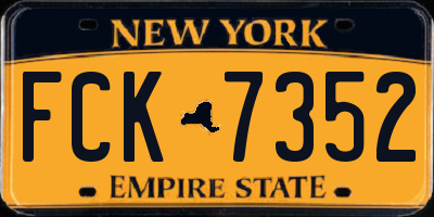 NY license plate FCK7352