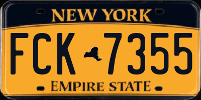 NY license plate FCK7355