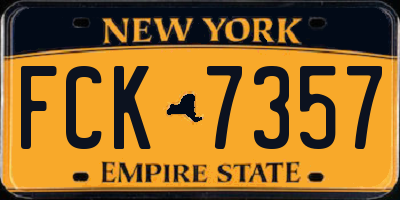 NY license plate FCK7357