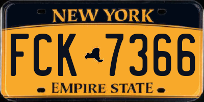NY license plate FCK7366