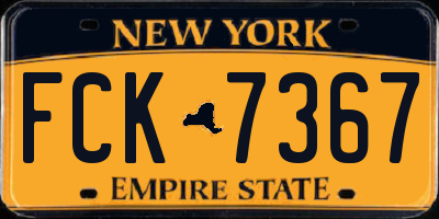 NY license plate FCK7367