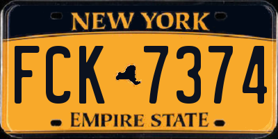 NY license plate FCK7374