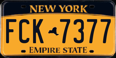 NY license plate FCK7377