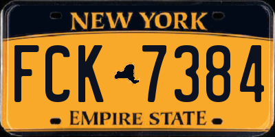 NY license plate FCK7384