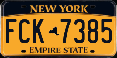NY license plate FCK7385