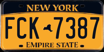 NY license plate FCK7387