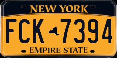 NY license plate FCK7394