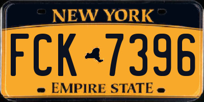 NY license plate FCK7396