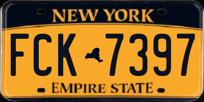 NY license plate FCK7397